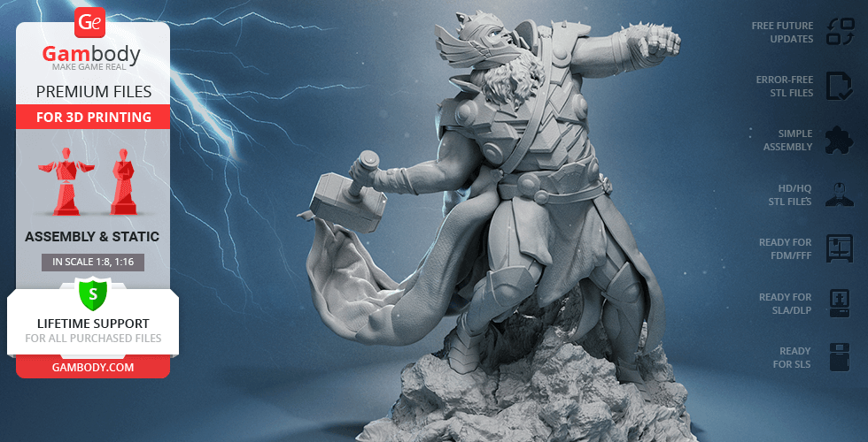 King Thor 3D Printing Figurine | Assembly