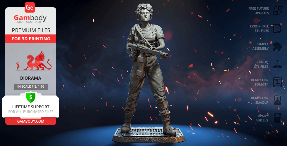 Buy Ellen Ripley 3D Printing Figurine | Assembly