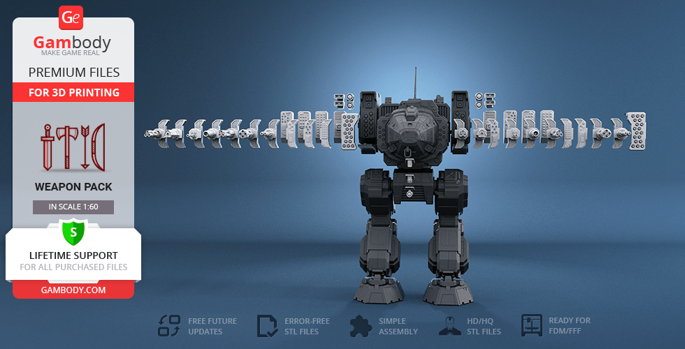 Buy MWO Stalker Weapon Pack for 3D Printing | Assembly
