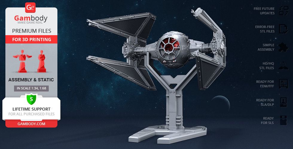 Buy TIE Interceptor 3D Printing Model | Assembly