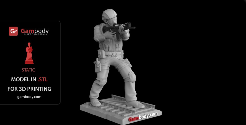 Buy Counter-Terrorist Soldier 3D Model | Static Figure