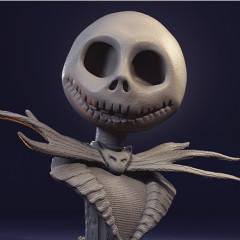 preview of Jack Skellington Bust 3D Printing Figurine | Assembly