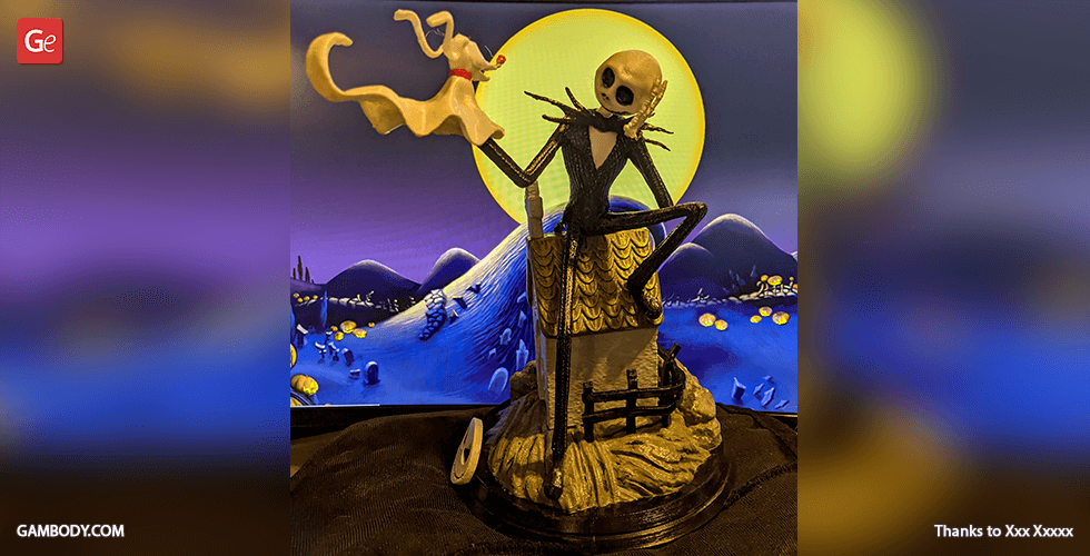 Buy Jack Skellington & Zero 3D Printing Figurines in Diorama | Assembly