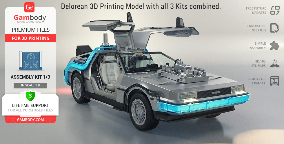 Buy DeLorean 3D Printing Model | Standard Assembly Kit 1