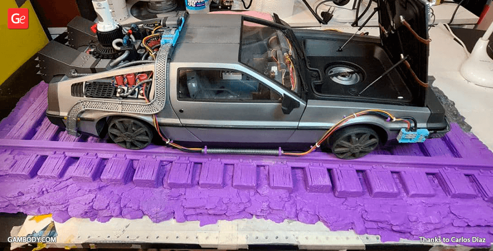 Buy DeLorean 3D Printing Model | Assembly Kit 3: Car Interior, Wheels and Platforms