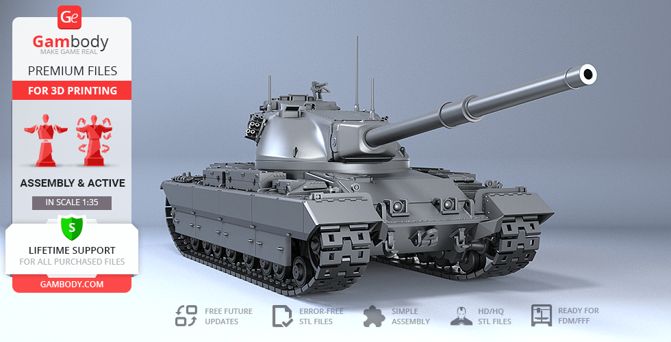Buy Conqueror Tank 3D Printing Model | Assembly