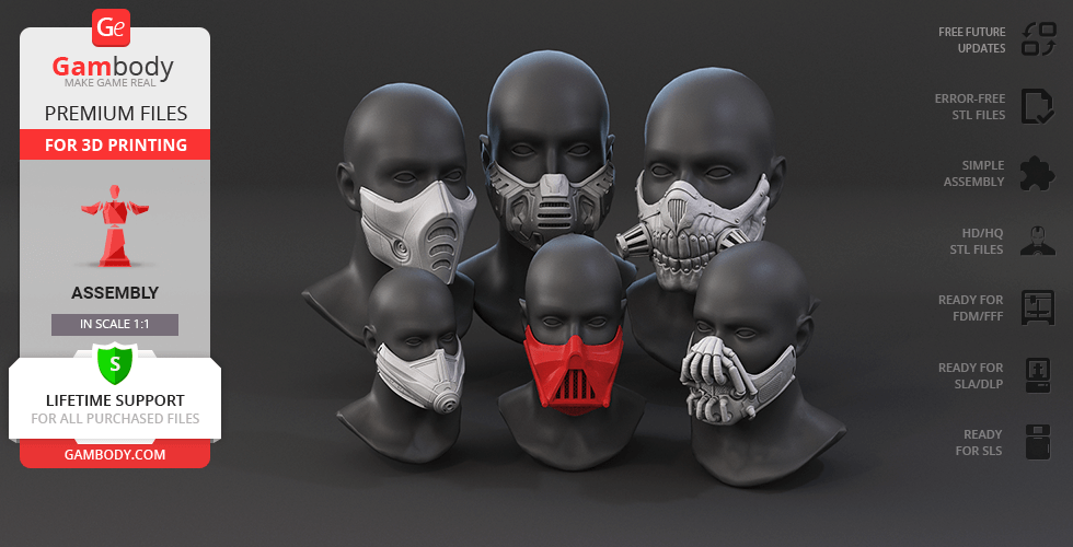 Buy Fun Face Masks for 3D Printing | Assembly